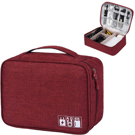 LTLSZRN Кейс для кабелів, органайзер для проводів, аксесуари для електроніки (червоний)