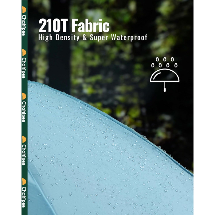 Чакіпі Парасолька велика, штормостійка, компактна для подорожей, автоматична, для жінок та чоловіків – UV-захист, 210T покриття, діаметр 97 см, 8 спиць (Бежевий, 108 см)