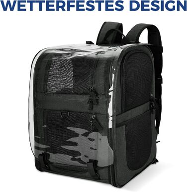Рюкзак для собак та котів Apollo Walker - зручний та дихаючий, для подорожей та активного відпочинку (2-15 кг, чорний)