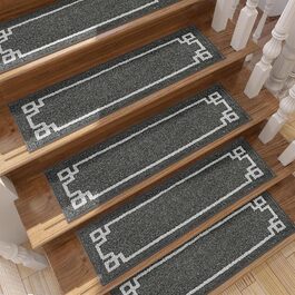 Килимочки на сходи BEQHAUSE, 4 шт., самоклеючі, для дітей, літніх людей та домашніх тварин, 100% поліестер, TPE-підкладка, 22x70 см, темно-сірий