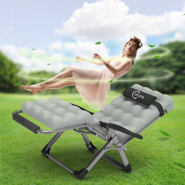 Шезлонг Carruzzo Relax Line, сталь, сірий