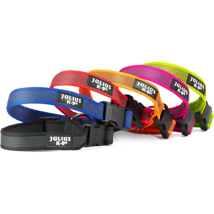 Нашийник Julius K9 200HA-K-2015 серії Color & Gray, чорно-сірий, регульований, 50 мм, 49-70 см, з надійним затвором та логотипом (без ручки), 1 шт.