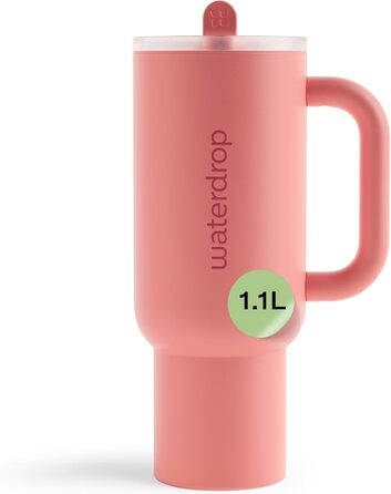 Waterdrop Thermobecher 1.1L Insulated Stainless Steel Tumbler with Straw - Leakproof, Durable, Keeps Drinks Cold for 12 Hours