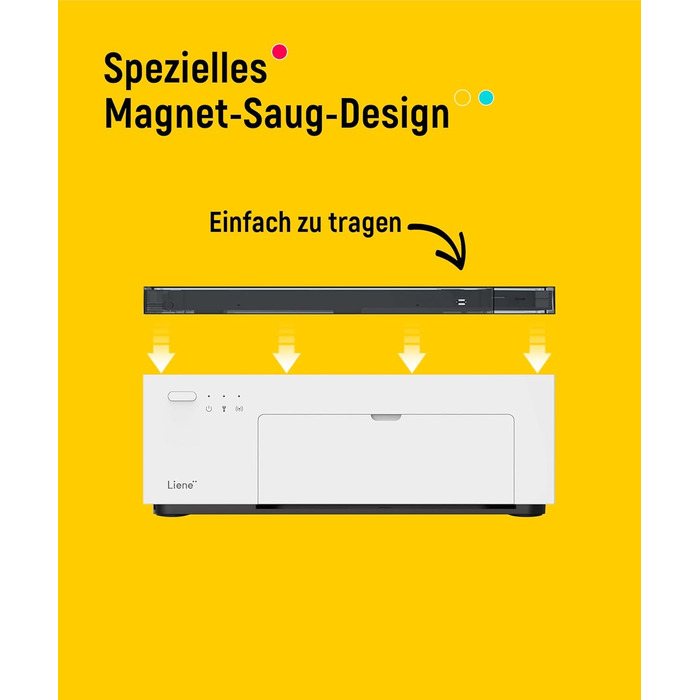 Портативний фотодрук для смартфонів Liene (10x15 см) + 2 пачки фотопаперу (20+80 аркушів), WiFi, сумісний з iPhone/Android/PC, 300 DPI, кольорова сублімація, білий