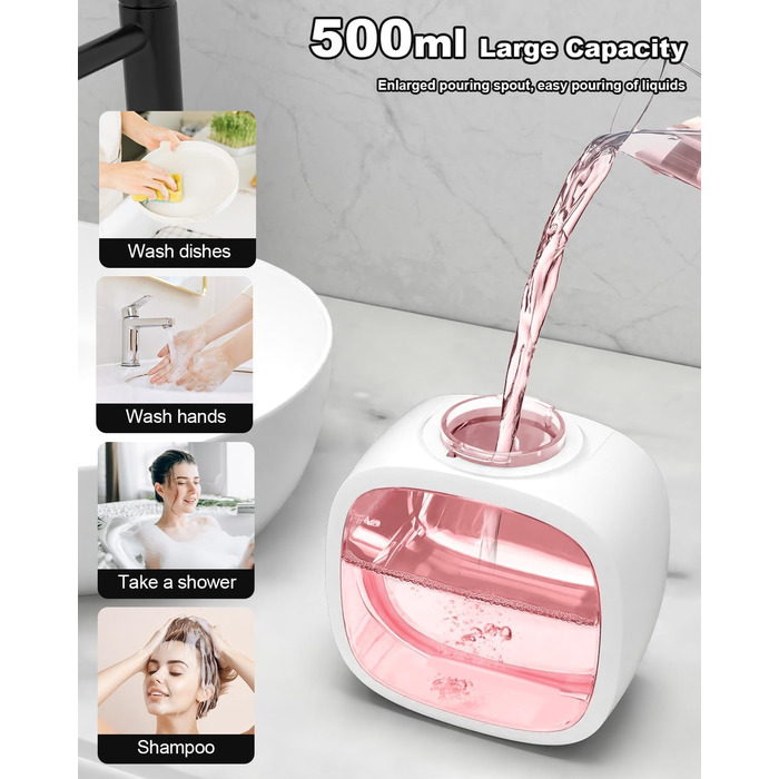 Автоматичний диспенсер для мила Dalugo USB-C з кріпленням на стіну, 500 мл, електричний сенсорний, регульований, для кухні та ванної кімнати