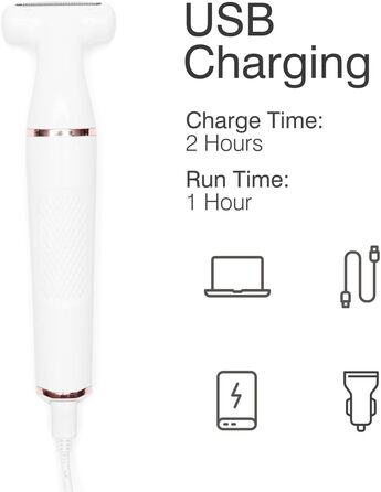 Електричний жіночий прилад для гоління та тримера бікіні Rio Go Smooth, вологостійкий, для ніг, під пахвами, інтимної зони, акумуляторний