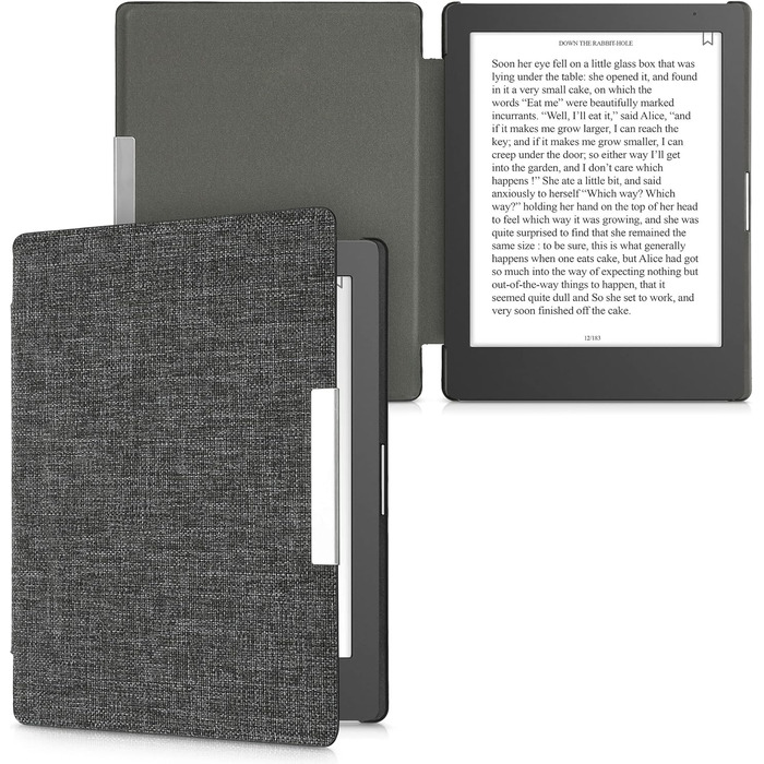 Чохол kwmobile для Kobo Aura Edition 1: тканинний захисний чохол для eReader, темно-сірий
