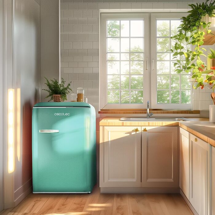 Міні-холодильник Cecotec Bolero CoolMarket TT Origin 110 110л зелений – ретро дизайн, LED-підсвітка, клас E