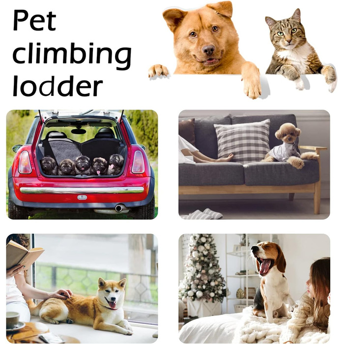 3-Step Pet Staircase, Dog Stairs Bed for Small Dogs 39cm High, Cat Dog Ramp Sofa Box Spring Bed, with Plush Cover, Removable, Washable, 60 (L) x 42 (W) x 39 (H) cm...