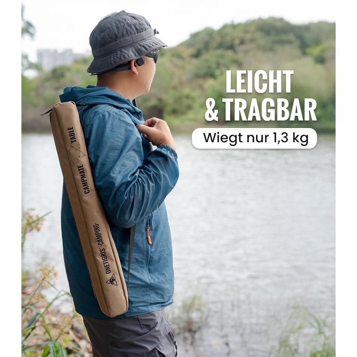 OneTigris CAMPMATE Стіл для кемпінгу складний, легкий, на 30 кг, Kojote Brown