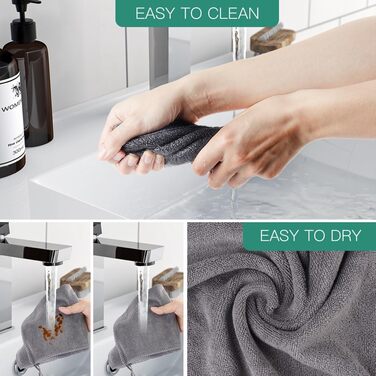 Мікрофібровий рушник URAQT, набір 12 шт. Швидковисихаючі рушники з мікрофібри для сауни, фітнесу, спорту, подорожей - рушник для фітнесу, спортивний рушник, пляжний рушник, 30x30 см