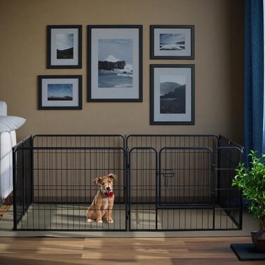 Металевий вольєр для собак та цуценят, переносний загон для тварин, вигульний майданчик на вулицю (12 шт.)