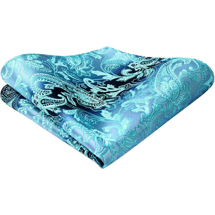 Чоловічий нагрудний хустинка HISDERN з візерунком пейслі, жаккард, для весілля, вечірки, самостійне зав'язування, універсальний розмір, блакитний