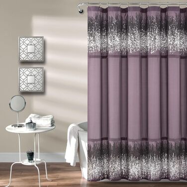 Шторка для душу Lush Decor з паєтками, срібно-біла, 177.8 x 182.9 см