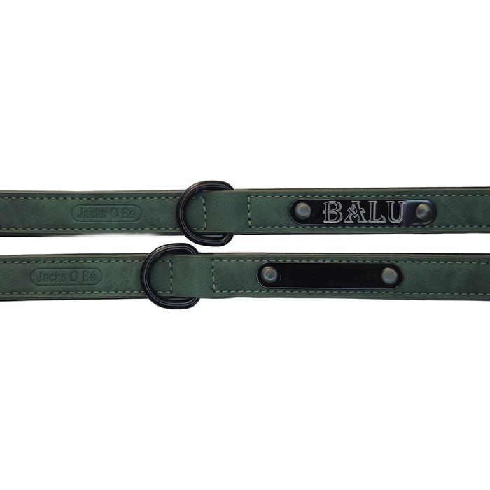 Лідяний нашийник для собак та котів з гравіюванням імені, зелений (L)