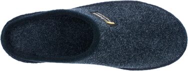 Чоловічі фетрові домашні тапочки Schawos 6030 з устілкою, жорсткою підошвою, неслизькі (46 EU, темно-синій)
