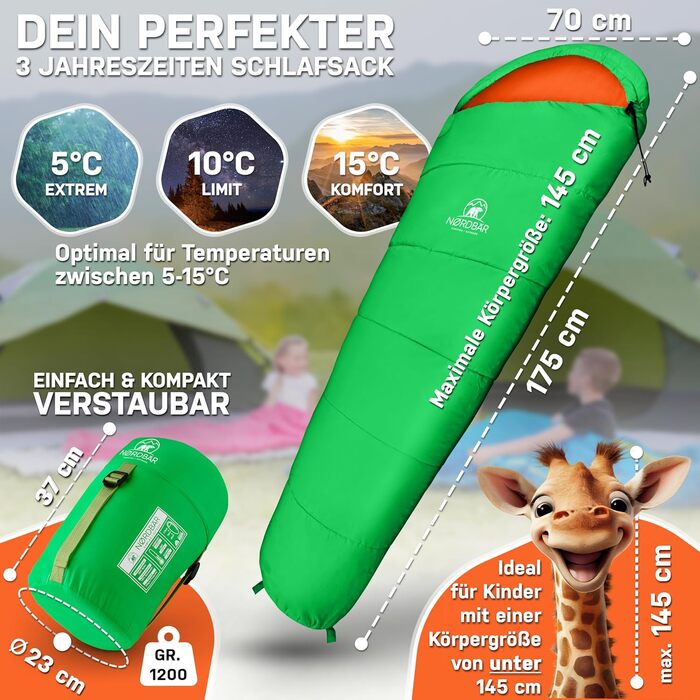 Дитячий спальний мішок для хлопчиків та дівчаток до 145 см | 100% бавовна | Легкий та теплий спальник-кокон | Outdoor спальник для кемпінгу [1200г] | Кольори: фіолетовий/бірюзовий (зелений/помаранчевий)