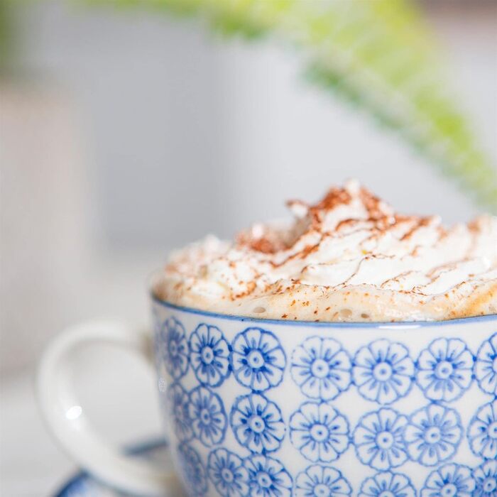 Набір чашок та блюдець Nicola Spring Cappuccino, 250 мл, 12 шт., темно-синій