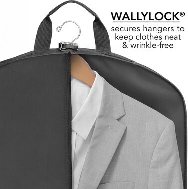 Чохол для костюмів та одягу WallyBags 510 Black 48 дюймів, чорний, з підкладкою, складаний