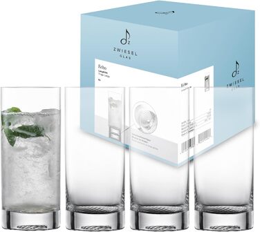 Zwiesel Glas Longdrink Glass Echo (Set of 4), stylish glasses for long drinks, dishwasher-safe Tritan crystal glasses, Made in Germany (Art. No. 123378)