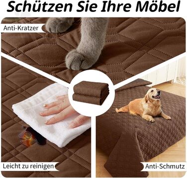 Водонепроникний килимок для собак Homaxy, килимок для собак на вулицю, миється, двосторонній, м'який килимок для котів, підходить для дивану, ліжка, в дорогу (130x100 см, 203x152 см, коричневий+шоколадний)