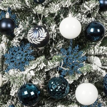 86 шт. прикраси на ялинку SY CRAFT: ялинкові кулі, сніжинки, подарункові пакети (золотий, темно-синій)