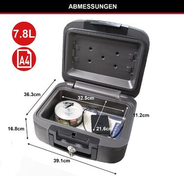 Master Lock Waterproof Safe with Key - 5L Fireproof & Waterproof Travel Safe Box for Documents & Valuables