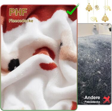 PHF Плед з флісу 150x200 см - м'який, теплий, екологічний плед для дивану, ліжка, софи, ковдра, теплий плед PHF