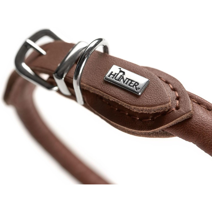 Нашийник для собак HUNTER ROUND & SOFT, м'яка шкіра, міцний нейлон, щадний до хутра, різні розміри
