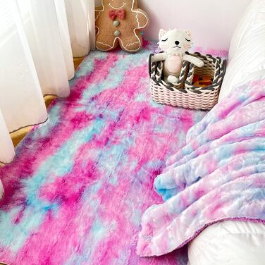 М'яка плюшева ковдра NEWCOSPLAY з штучного хутра, 100x130 см / 150x200 см, колір: фіолетовий-райдужний