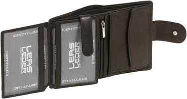 LEAS Women's and Men's Exchange with Outer Strap in Portrait Format, Genuine Leather, Black Special Edition