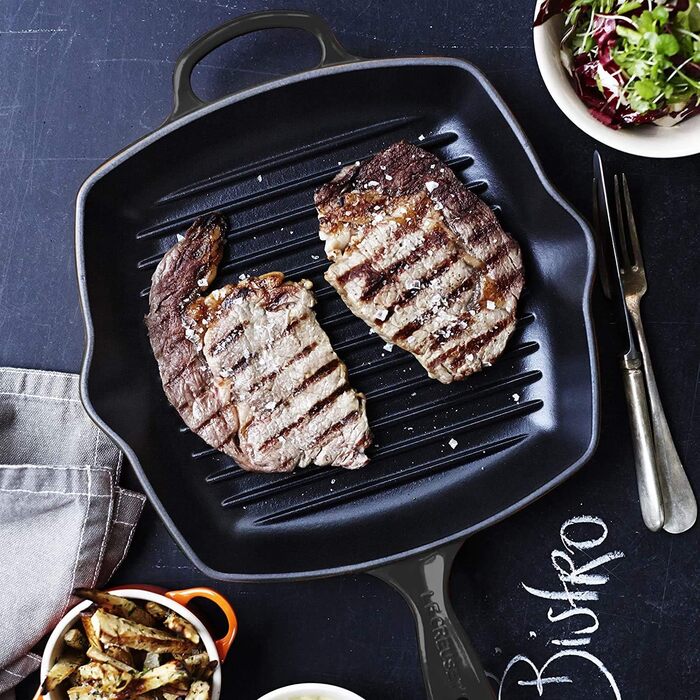 Чавунна гриль-пательня Le Creuset Signature 26 см, квадратна, чорний мат, для всіх типів плит, індукція