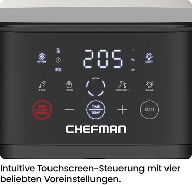 Фритюрниця без олії Chefman Hi-Fry 5.7L з сенсорним керуванням, антипригарне покриття, чорна