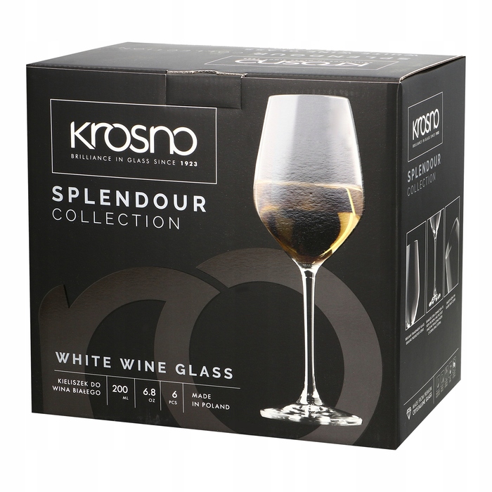 Келихи для білого вина Krosno SPLENDOUR, прозорі, 340 мл, 6 шт.