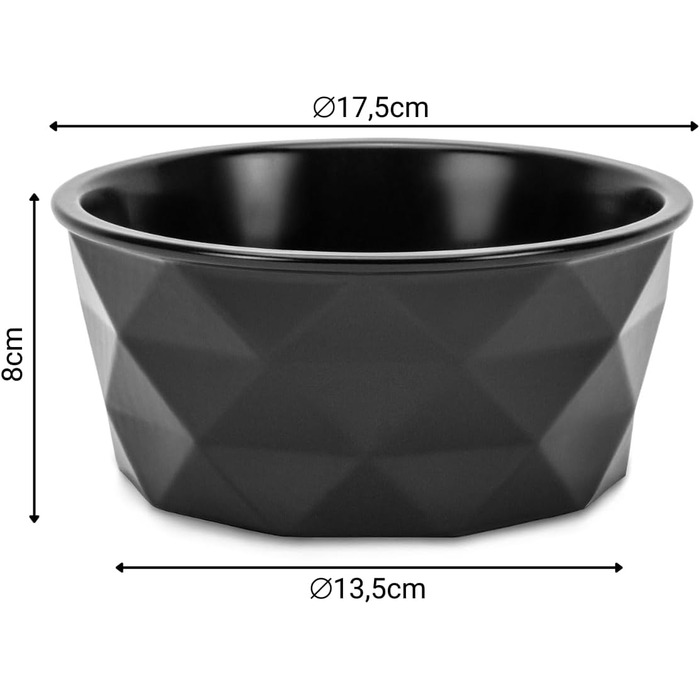 Миска для собак та котів Lionto з кераміки, 1100 мл, чорна. Нековзний силіконовий низ, стійка до запахів, легко миється, ергономічний дизайн.