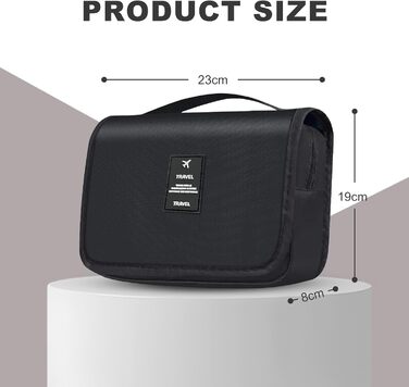 Чоловіча косметичка для подорожей з ручкою, чорна, з кількома відділеннями