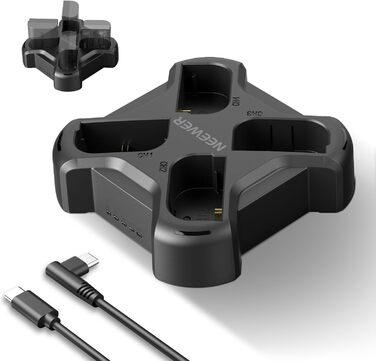 NEEWER LP-E6NH Запасний акумулятор та USB зарядний пристрій, комплект 3 шт., 2250mAh, сумісний з Canon EOS R7, R5, R6, R6 II, 80D, 90D та ін.