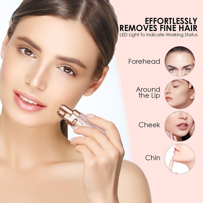 Триммер для обличчя та брів 2-в-1 VG VOGCREST з LED-підсвічуванням (Рожеве золото)