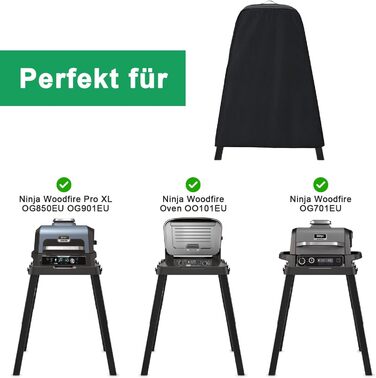 Чохол для гриля WELL GRILL для Ninja Woodfire OG701EU/OG850EU/OG901EU, водонепроникний, 600D, для електрогриля та аксесуарів (мультифункціональний захист)
