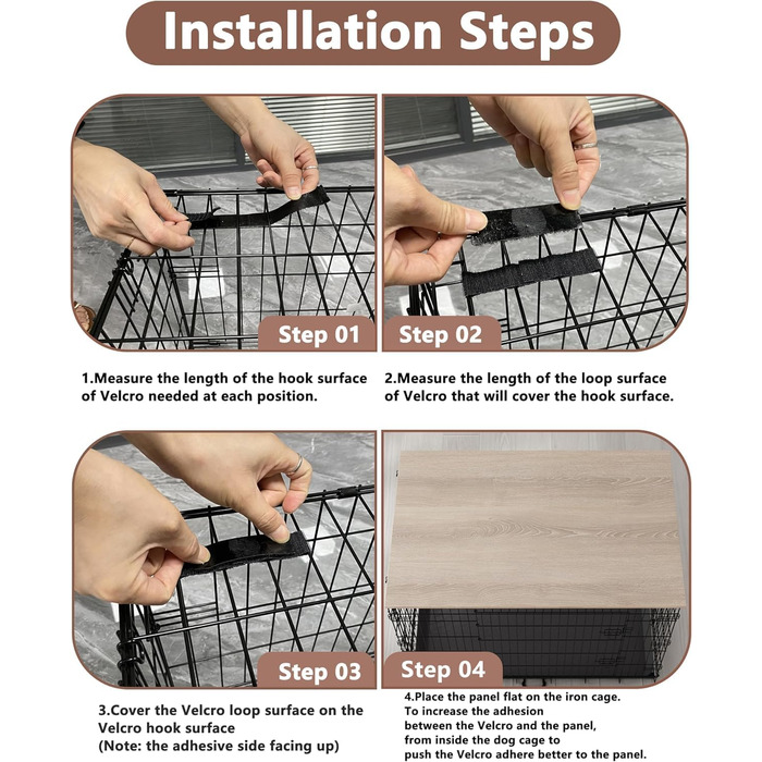 Насадка для собачого вольєра Piskyet, дерев'яна робоча поверхня, чорна, сумісна з вольєрами 76,2 см, 121,9 см, 107,7 см, 91,4 см, 61 см