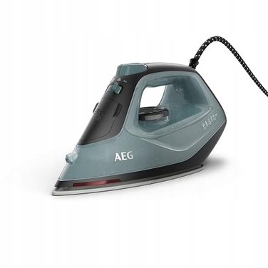 Парова праска AEG 2400 Вт, паровий удар 110 г, кабель 2 м, зелено-сіра