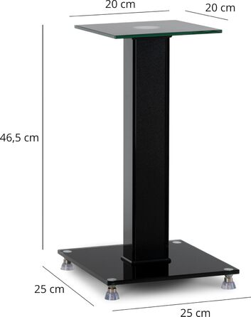 Підставка для колонок Pronomic SLS-282 BK (пара) - Стильний дизайн з 2 скляними пластинами, регульовані шпильки та гумові ніжки, приховане кабельне провідництво, вантажопідйомність 10 кг