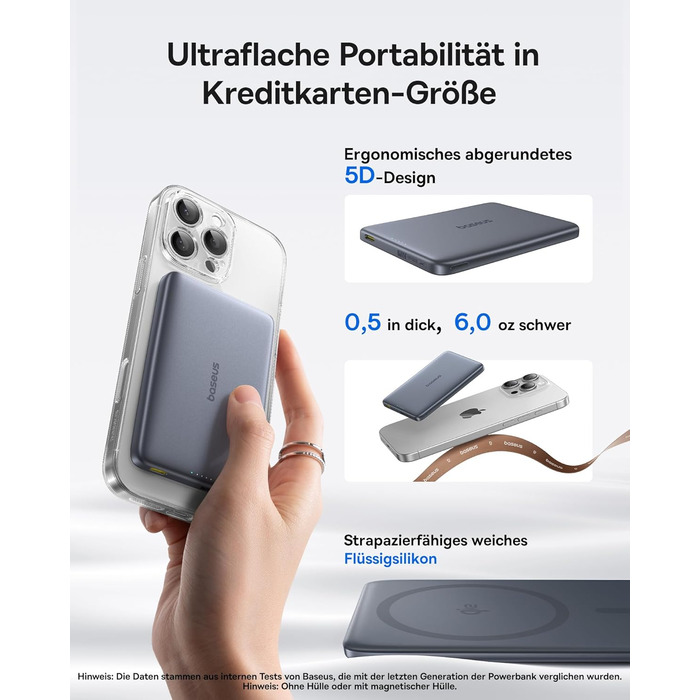 Power Bank Baseus Picogo AM41: 10000mAh, Qi2 Magsafe, 27W PD, бездротова зарядка 15W, USB-C, для iPhone 17/16/15/14/13/12, Space Gray