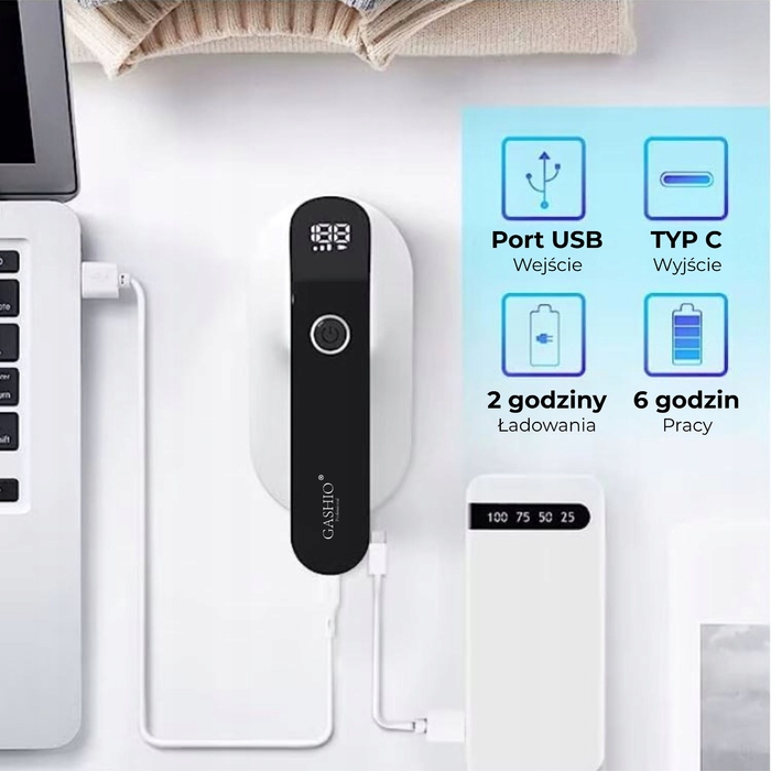 Електрична акумуляторна машинка для видалення ковтунців GASHIO M1 з нержавіючої сталі