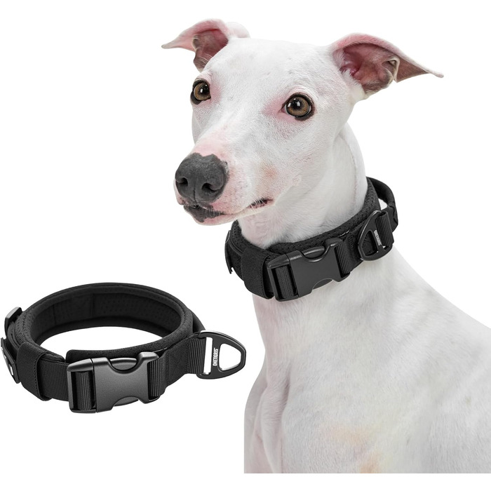 Нашийник для собак OneTigris, тактичний, з ручкою, чорний, S (25-33 см)