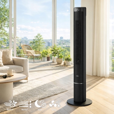 Розумний колонний вентилятор SMART 110 см, 40 Вт, LED-індикація, пульт ДК, XXL