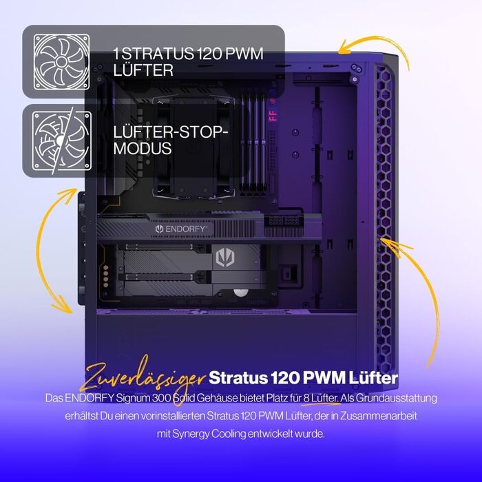Корпус для ПК ENDORFY Signum 300 Solid з сітчастою передньою панеллю, 120 мм вентилятор, фільтри проти пилу, ATX