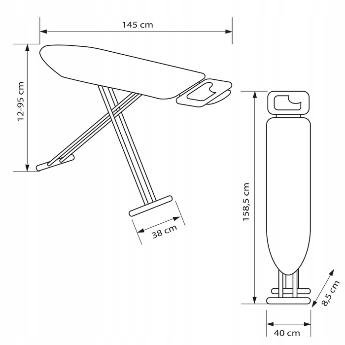Прасувальна дошка стандартна Sepio, 120 см x 38 см