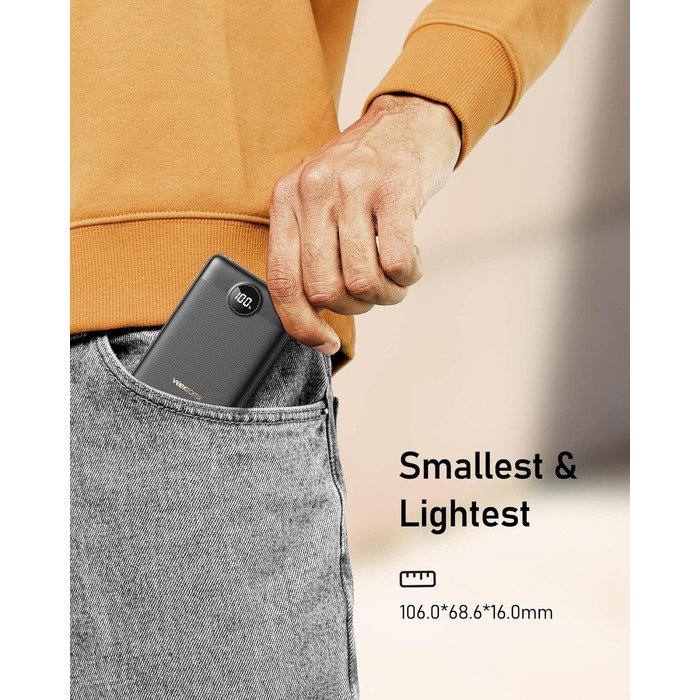 Powerbank VEEKTOMX 10000mAh: компактний зарядний акумулятор 22.5W з USB-C, PD3.0, QC3.0 для iPhone, Samsung, Huawei, Xiaomi, OnePlus