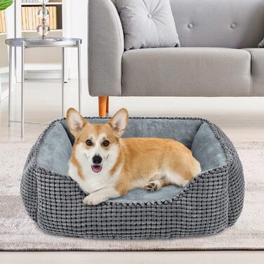 JOEJOY Dog Bed, Medium-Sized Dogs, Washable Dog Basket, Fluffy, Non-Slip Plush Dog Bed, 63x53x20cm, Dog Beds for Small and Medium Dogs and Cats